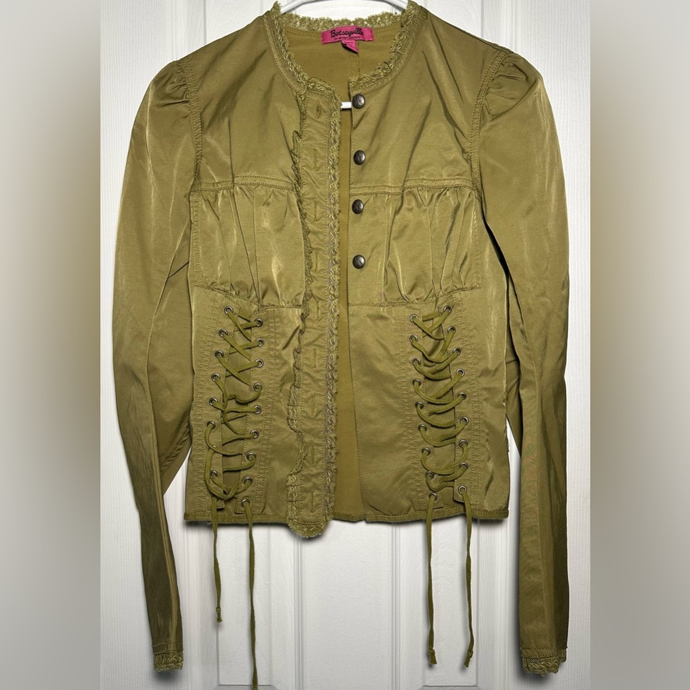 Betsyville by Betsy Johnson Green Corset Style Jacket size 6